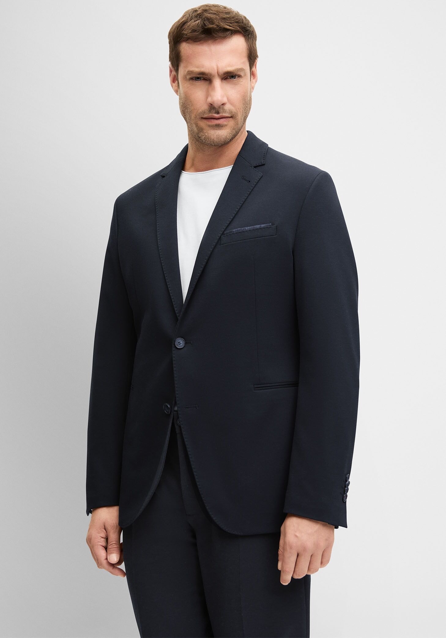 Sakko CINQUE "CIDITO", Herren, Gr. 56, blau (dunkelblau), Web, Obermaterial: 52% Polyester, 21% Polyamid, 17% Viskose, 10% Elasthan, unifarben, regular fit, Sakkos Sakko, in 2-Knopf-Form dunkelblau 56