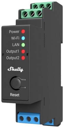 Shelly Pro 2 Hutschienenrelais Bluetooth, Wi-Fi