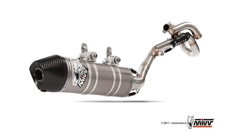 Mivv STRONGER CROSS new Schalldämpfer OVAL Komplettanlage 1x1 Edelstahl Carbon Cap für YAMAHA YZ 250