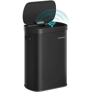 Songmics Mülleimer LTB640B02, Sensor, schwarz, aus Metall, 50 Liter