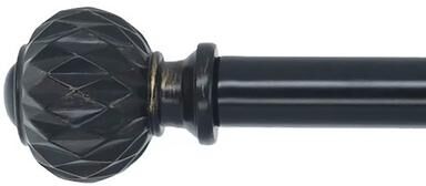 "Meriville 3/4"" Diameter Single Window Curtain Rod, Castani Finial"