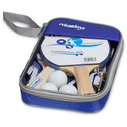 Relaxdays Tischtennis-Set 2 Sterne Weiß,Blau,Hellbraun
