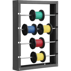 VEVOR Drahtspulenhalter, 4 verstellbare Stangen, Wandmontierter Kabelspulenhalter aus kaltgewalztem Stahl, Kabelaufbewahrungs- & Präsentationsregal, Tragkraft 68 kg, für Verschiedene Bedingungen