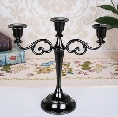 Uplift Essentials Retro 3 Arm Metal Candelabra black