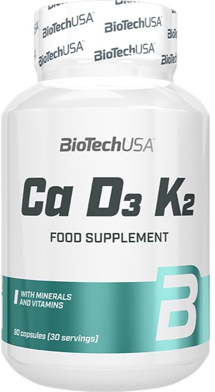 BioTechUSA Ca D3 K2 complément alimentaire permettant de maintenir les os et les dents en bonne santé 90 cps