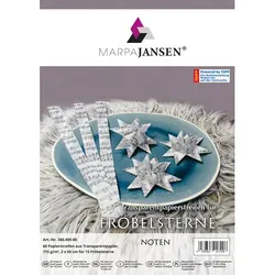 Transparentpapierstreifen-Set Fröbelsterne "Noten", 60 Streifen