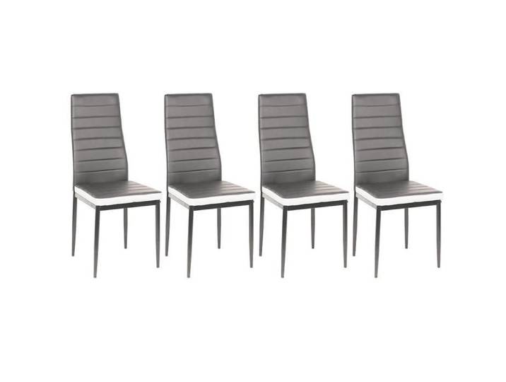 VIVOLILV Chaise de Salle à Manger en simili cuir et métal - Lot de 4 - 40X39X98 cm - Chaises Contemporain Gris