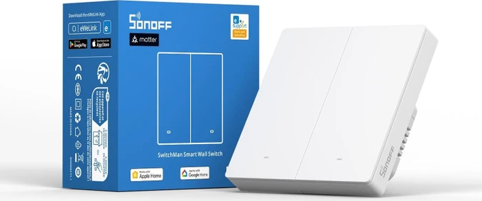 SONOFF SwitchMan Smart Wall Switch-M5 Matter (White), 2 Gang