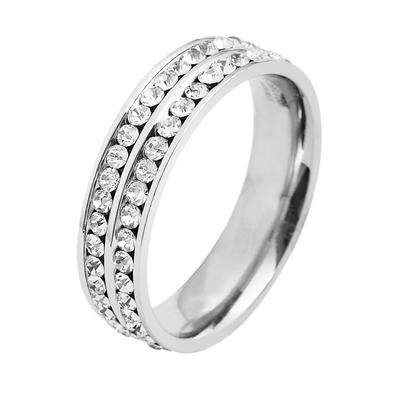 Fingerring AKZENT "Gitty, silberfarbig, langlebig" Gr. 52, silber (silberfarbig), Fingerringe, Damen, 52, Edelstahl, Fingerring