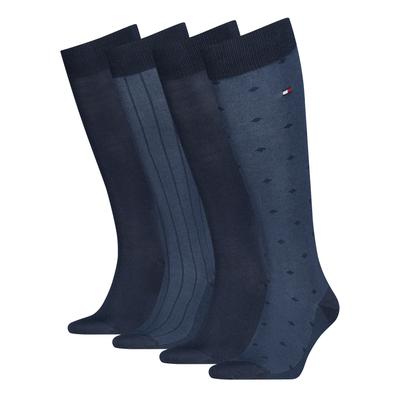 Kniestrümpfe TOMMY HILFIGER, Herren, Gr. 39-42, navy, Obermaterial: 62% Baumwolle, 36% Polyamid, 2% sonstige Fasern, Socken Kniestrümpfe, mit Geschenkbox