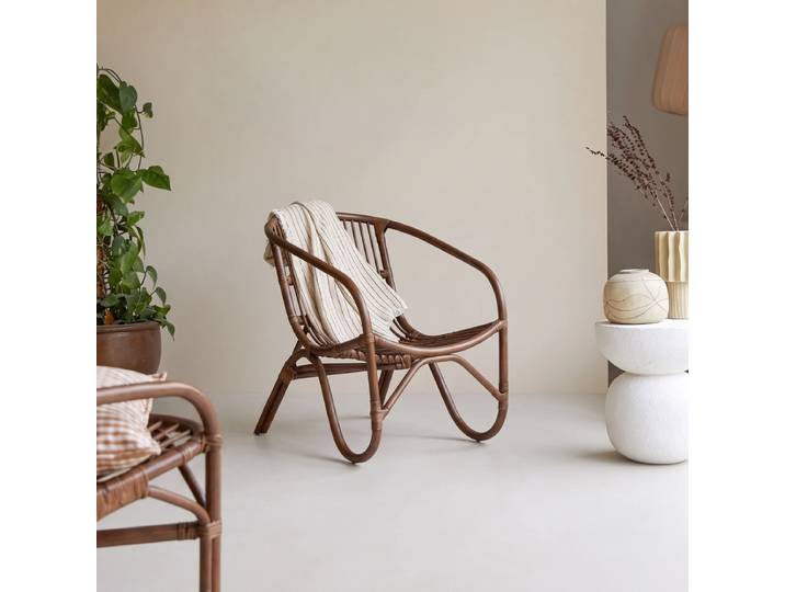 Sessel aus dunklem Rattan Vintage Rattan - Dunkelbraun - Dark rattan