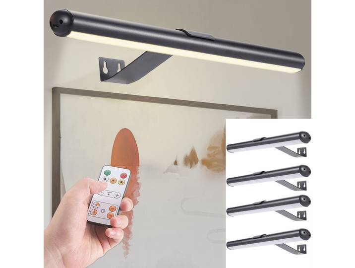 4er-Set Wandleuchte mit Fernbedienung & Touch Schalter, USB- & Akkubetrieb, dimmbar