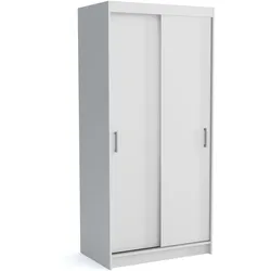 SCHWEBETÜRENSCHRANK NICOLA 100/215/60 cm 2-türig mit Spiegel Weiß