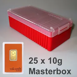 Goldbarren 25x 10g VALCAMBI (Masterbox)