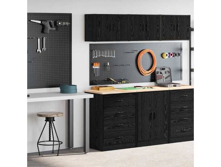 Armoires de garage 2 pcs noir bois d'ingénierie 3328333