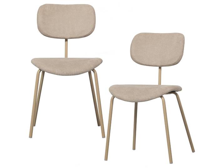 Livetastic Stuhl-Set Link, Sand, Metall, Rundrohr, 54x78x45 cm, Esszimmer, Stühle, Esszimmerstühle, Esszimmerstühle-Set