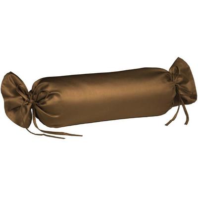 Nackenrollenbezug FLEURESSE "Colours", braun (zartbitter), B:15cm L:40cm, Mako-Satin, Obermaterial: 100% Baumwolle, Kissenbezüge, Mako Satin, glänzend, glatt, Premium Qualität
