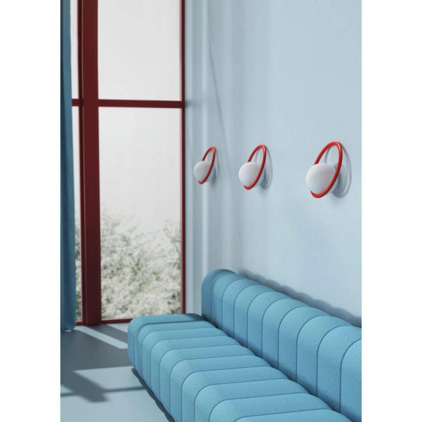 Swedish Ninja Hula Hoop Wandlamp HW Strawberry Red - LED Ring Wandlamp van Metaal