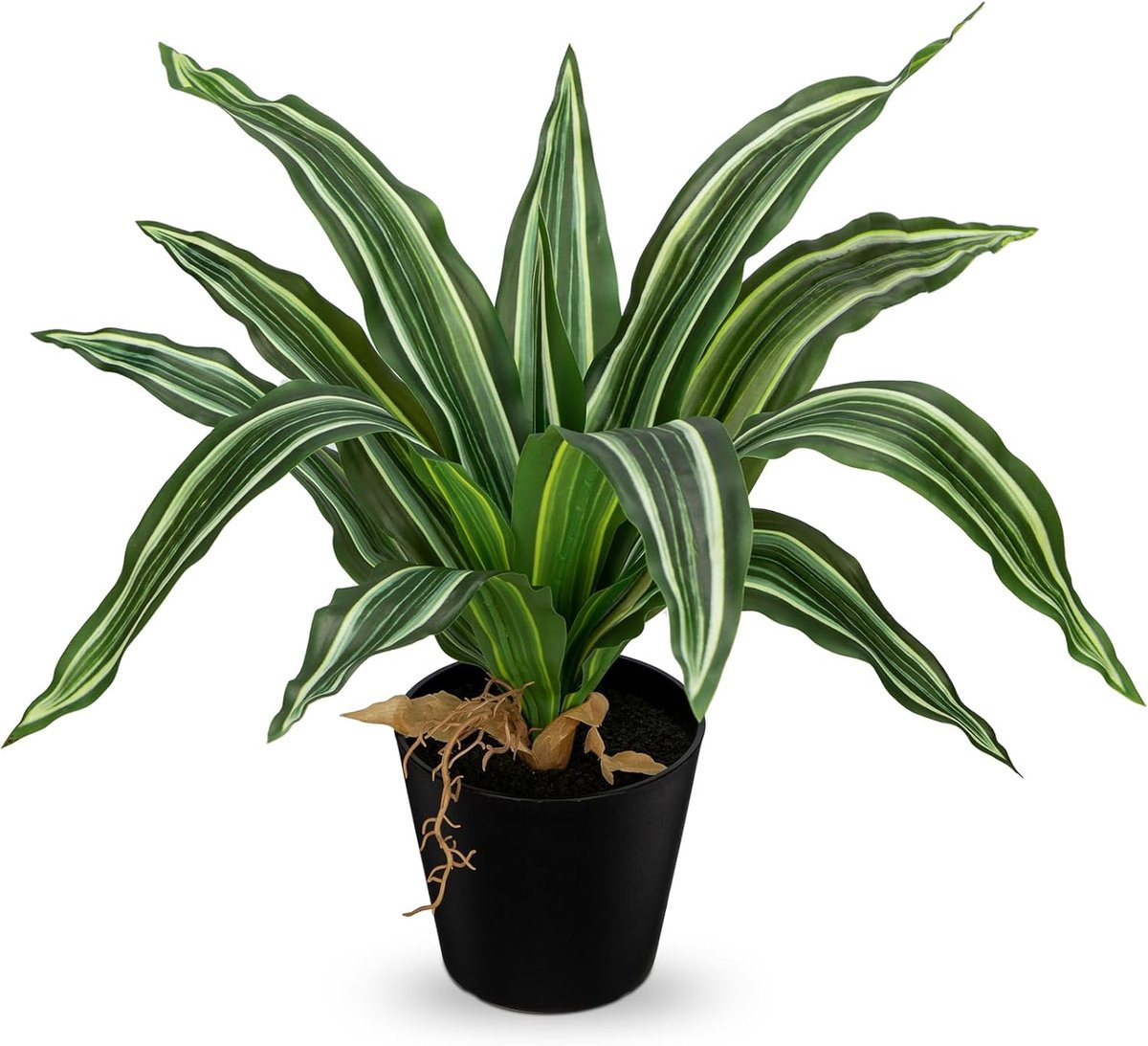 SnelShoppen Kunstmatige Dracaena Plant in Zwarte Pot - Groene Kunstplant voor Binnen