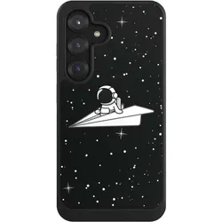 Nivocase Hülle für Samsung Galaxy S25 Handyhülle NIVOcore Case Schwarz Astronaut Comic Papier (Samsung Galaxy S25), Smartphone Hülle, Schwarz