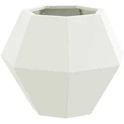 Helloshop26 - Rechteckiger Pflanzkübel für den Außenbereich 50 x 50 x 40 cm ästhetisch ansprechend und langlebig aus weißem Stahl 02_0053120