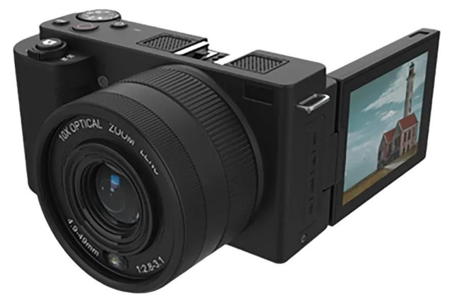 Rollei Compactline 12058 digitale camera met 64 megapixels, 4K Ultra HD en 10x zoom, zwart
