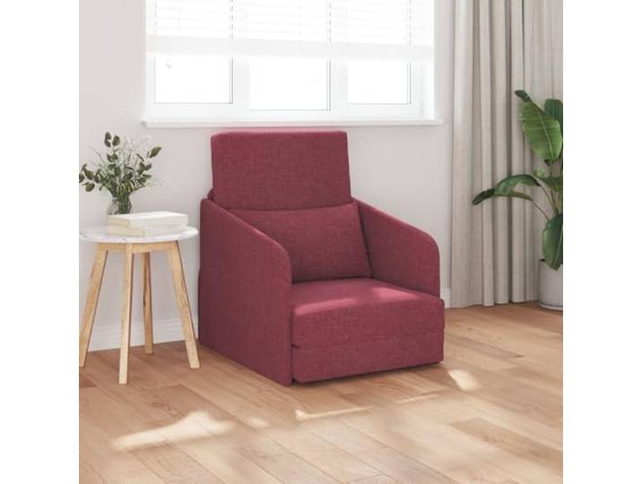 HEFZGDB Weinroter Schlafsessel 2-in-1 65x80x83 cm Stoff Boden Sofa Bett multifunktional mit abnehmbaren Bezügen für Entspannung und Gästeübernachtung kompaktes Wohnzimmer Möbel