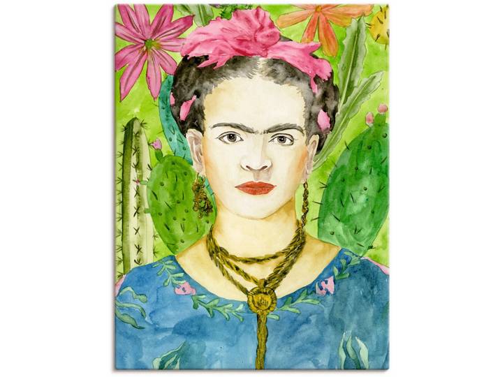 Leinwandbild ARTLAND Frida Kahlo II , bunt (farbe bild(er): bunt), B:90cm H:120cm, Bilder, Leinwandbild, auf Holzrahmen gespannt