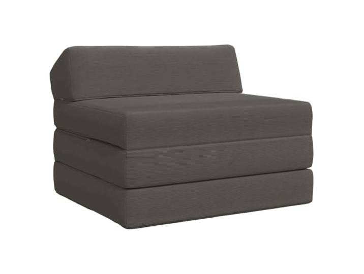 Todiikf Klappsofa Bett Dunkelgrau 200x70x10 cm Cordstoff Faltmatratze Praktisches 2-in-1 Schlafsofa aus Cordstoff für Schlafzimmer und Gästezimmer mit abnehmbarem Bezug und Reißverschluss.