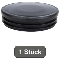 1 Rohrstopfen rund flach Ø 60mm WS 1,5 - 3,0mm PE schwarz