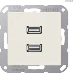 Jung MAA1153 Einsatz 2xUSB Serie AS weiß