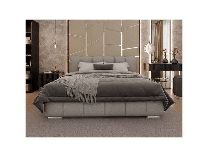 Homesy Polsterbett Zaira 180x200cm – Elegantes Polsterbett für modernen Wohnstil, Zonierte Multi-Taschen-Federkern (24cm), hellgrau, Hellgrau, Holz, Mode, 180x200 cm, Schlafzimmer, Betten, Polsterbetten