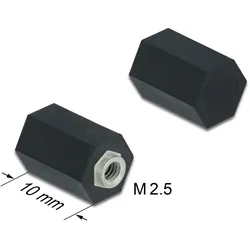 DeLOCK Abstandshalter M2.5, Sechskant, Innen, 10 mm schwarz 4 Stück