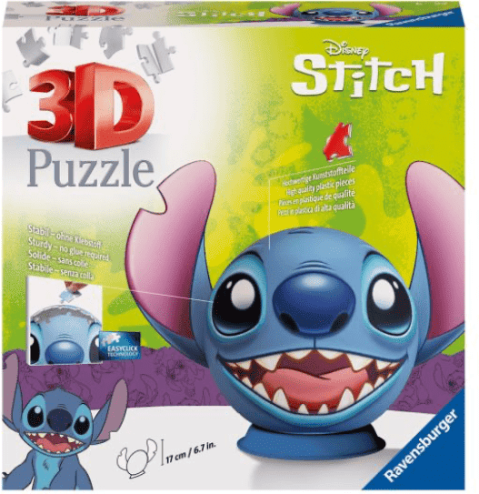 Ravensburger Disney Stitch 72 Piece 3D Jigsaw Puzzle Ball Collectible Puzzle Fun for Kids and Disney Lovers