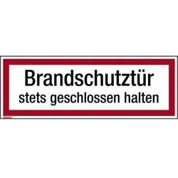 Neutralware Hinweisschild Brandschutztür 297x105mm Folie
