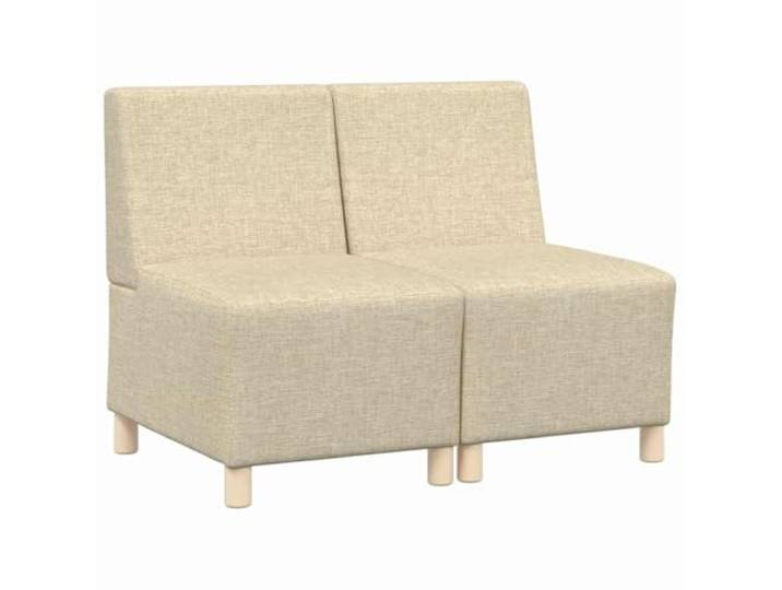 Coespram Modulares Armfreies Sofa 2er Set Stoff Sessel Creme Flexibles 2-teiliges Modulsofa aus Polyester-Stoff für Wohnzimmer und Gästezimmer, beliebig erweiterbar ohne Armlehnen.