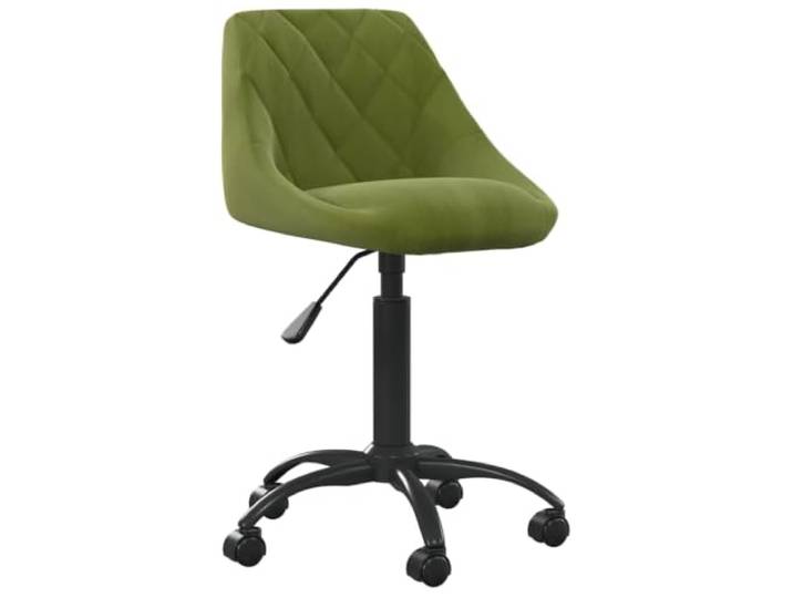 POUFGDR Esszimmerstuhl, hellgrün, Velours, verstellbar 360° drehbare Rollen, Gasdruckfeder, Stahl, schwarz pulverbeschichtet, Empfang, Wohnzimmer, 110 kg