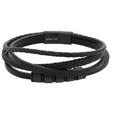 Armband ADELIA´S "Armband aus Leder 21,5 cm", schwarz, Armbänder, Damen, 22cm, Leder, Armband, Ideal zum Verschenken – schlicht und stilvoll