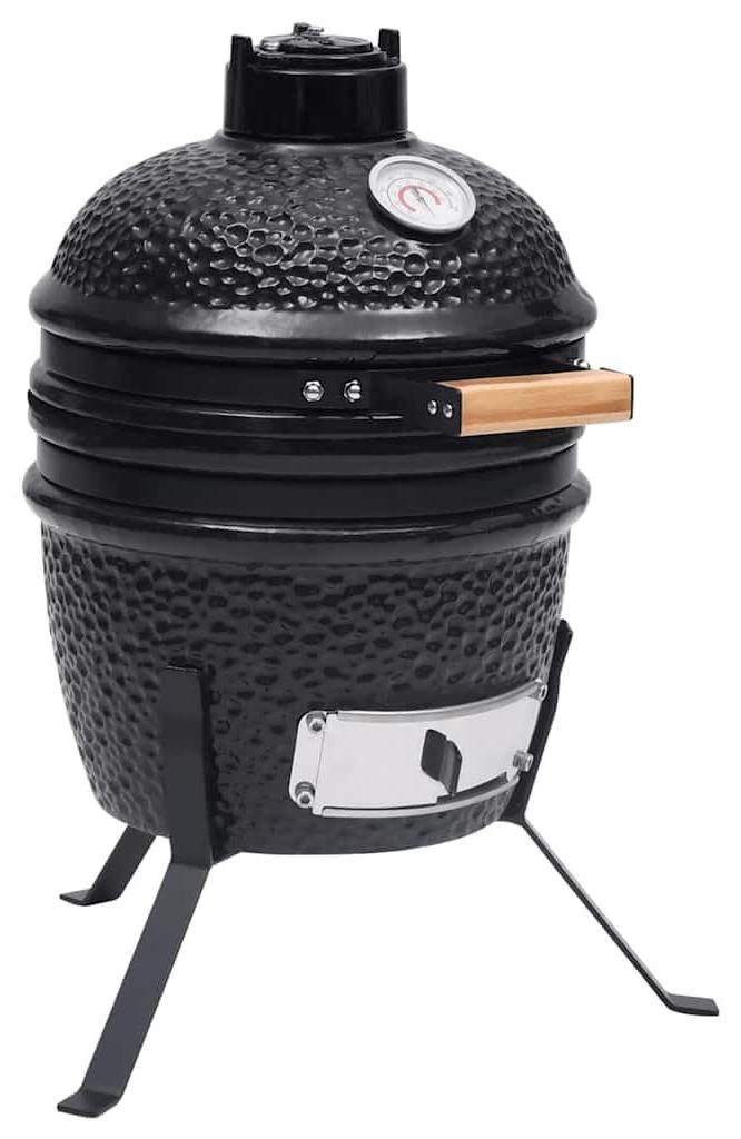 Keramik-Holzkohle-Grill - 56 cm Mini Kamado - 1200 cm² Grillfläche - Keramik und Metall