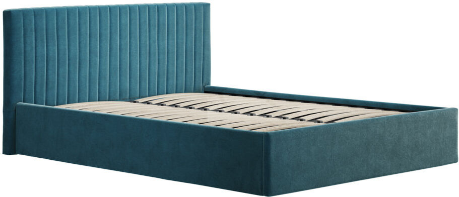 LPD BERLIN UPHOLSTERED END LIFT OTTOMAN STORAGE BED Teal Kingsize (5')