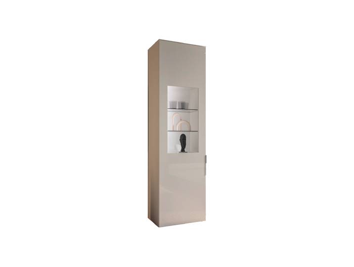 Vitrine mit Beleuchtung Beige-Kaschmir Glasfront - 64 cm - SANTORIN