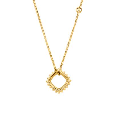 Kette mit Anhänger MICHAEL KORS "Schmuck Geschenk Metall PREMIUM", gelbgoldfarben, kristallweiß, Halsketten, Damen, Metall, L: 45,5 B: 1mm, mit Zirkonia (synth.), B:1mm