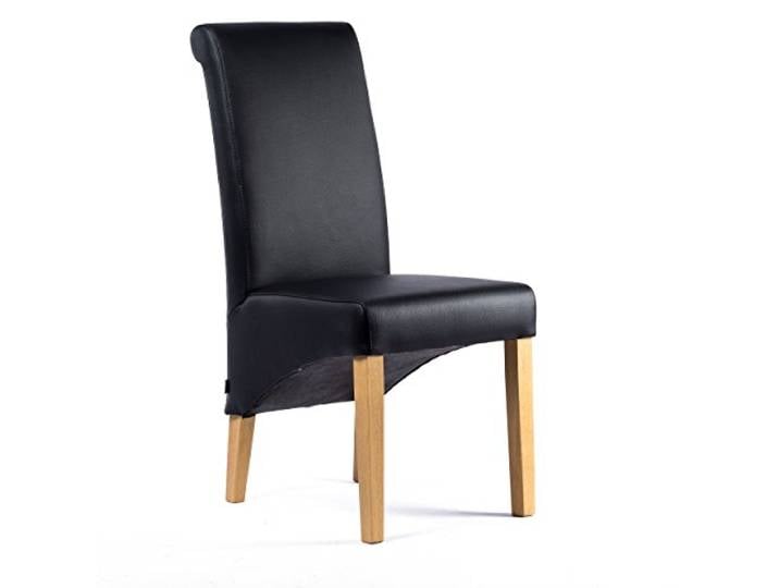 SIX® Lederstuhl Felice Leder Schwarz Stuhlbeine Eiche Lederstühle Stuhl Stühle
