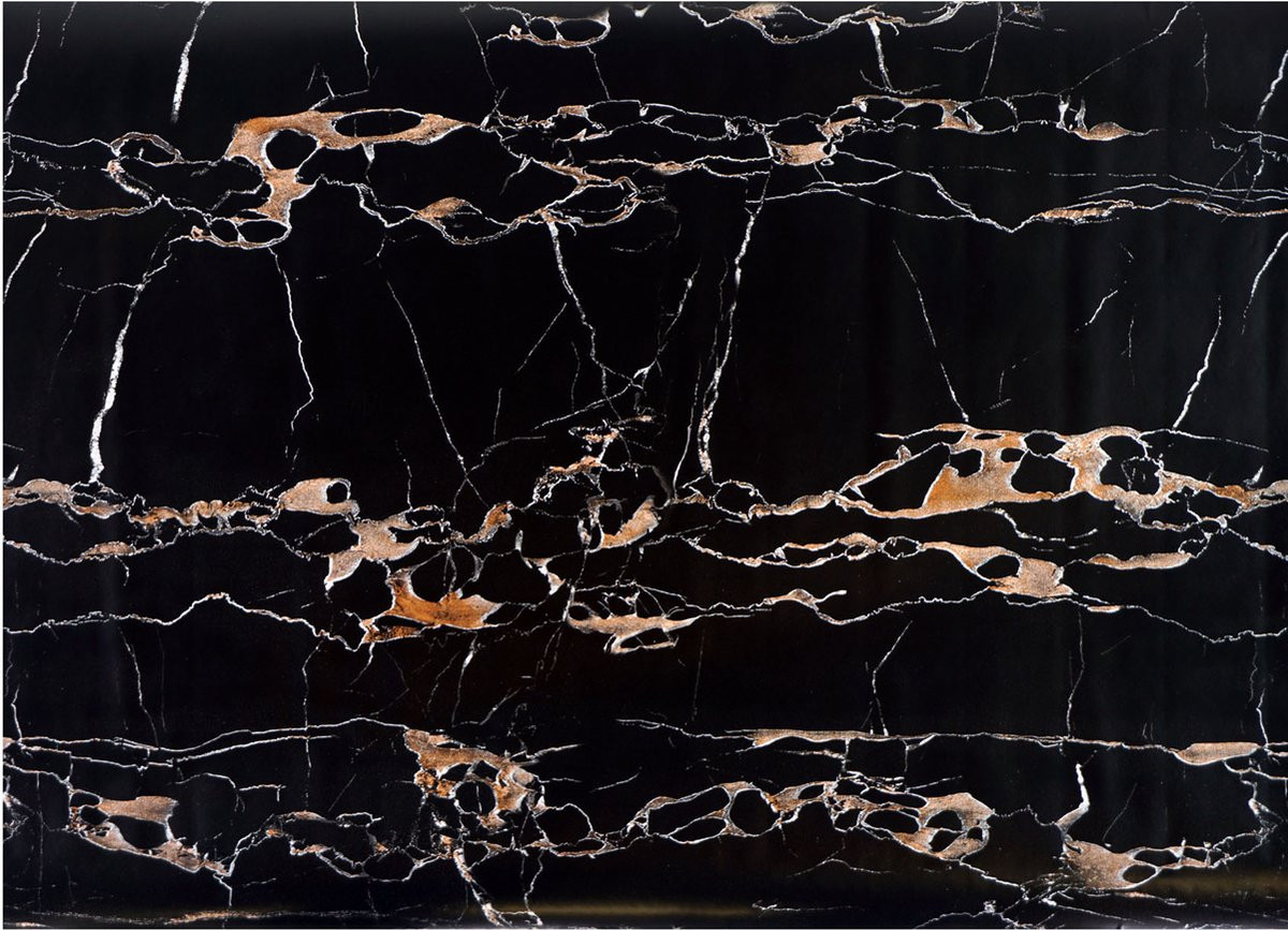 Raved Raamfolie Marmer Print Zwart/Oranje - 200 x 45 cm