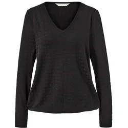 Tchibo - Strukturiertes Langarmshirt - Damen - Gr. S - schwarz