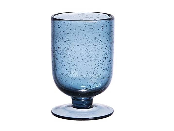TABLE PASSION - Verre à pied gordes bullé 25 cl bleu (lot de 6)