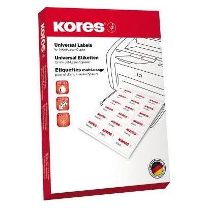 Kores Universal-Etiketten, 105 x 37 mm, gelb, 100 Blatt ohne Rand (L10537GE)