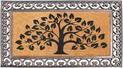 "A1 Home Collections First Impression Hand Finished Rubber and Coir Classic Paisley Border Extra Large Double Doormat (30"" x 48"")"