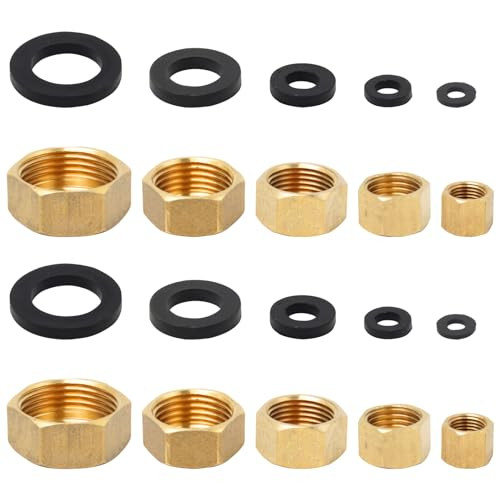 Neikafan Koperen Blinddoppen met Afdichtingsring, 10 stuks, diverse maten voor wasmachine en radiatorklep