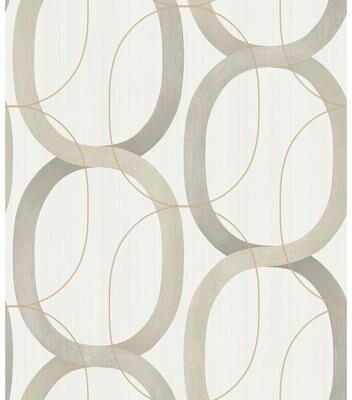 Candice Olson Light Taupe Interlock Peel and Stick Wallpaper